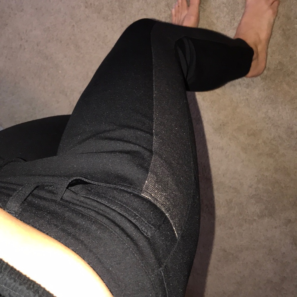 PAIGE black + gold pants